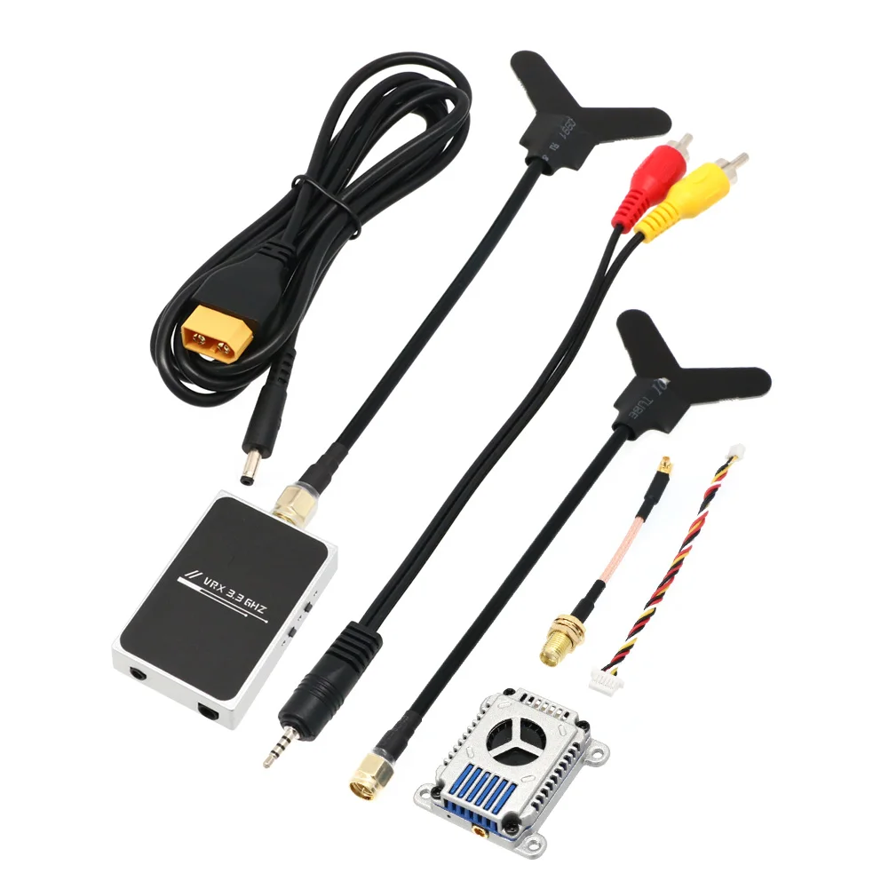 LST 3.3G 3W VRX VTX 16CH Built-in Microphone Audio Video Transmitter Long Range for 7-13inch FPV RC Drone