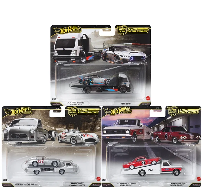 

Оригинальные автомобили Hot Wheels премиум-класса, команда для перевозки, литье под давлением 1/64, игрушки для мальчиков, модель Mercedes Benz Mustang Mustang Chevrolet, подарок