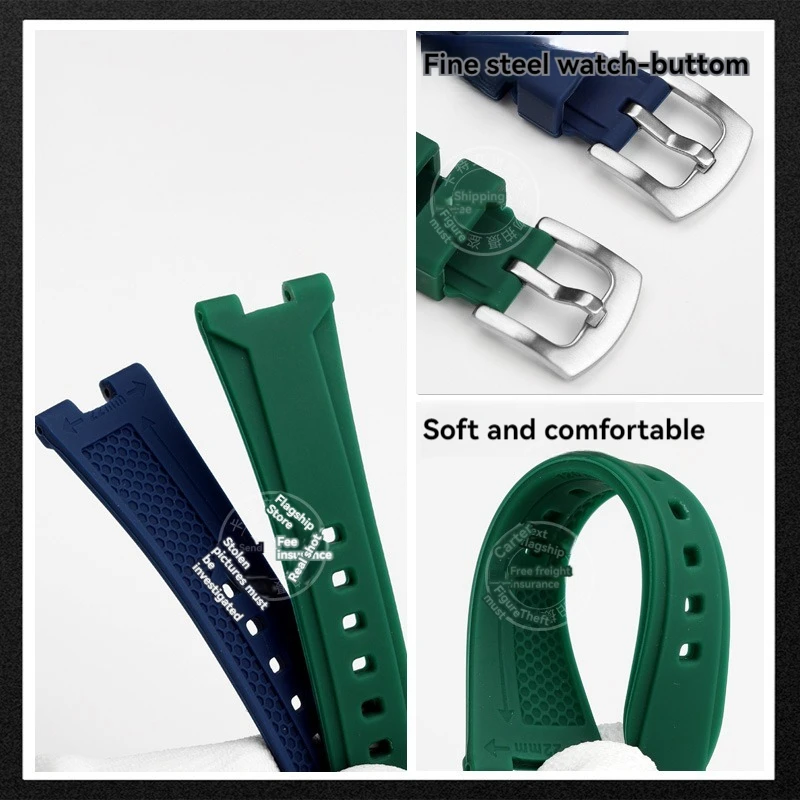 For Citizen ME series NJ0150/0151/0158 Modified version rubber silicone watchband yellow green sky blue concave joint watchstrap