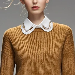 Fashionable false collar. Hollow out lace design. False collar for ladies in spring, summer, autumn and winter. Lace round colla