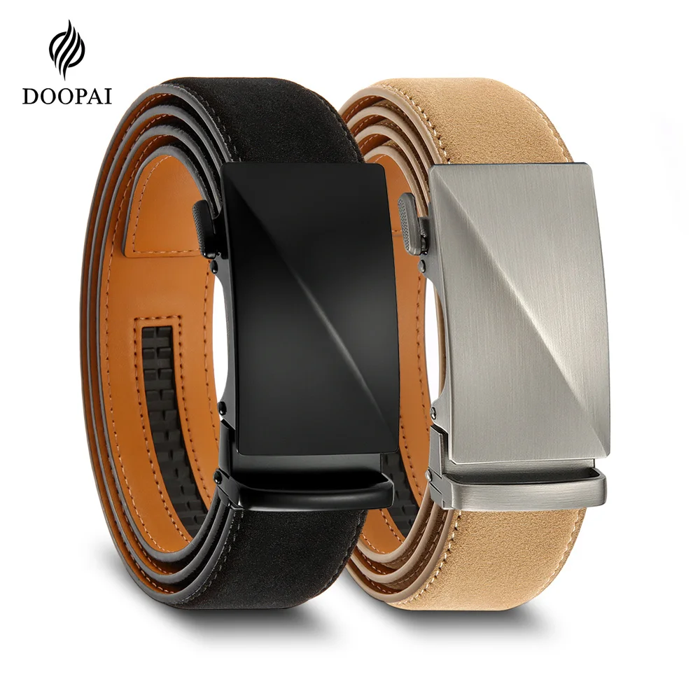 Men's Leather Belts Fashion Automatic Buckle PU Male Belts Luxury Business Designer Black Brown 115 125 135cm