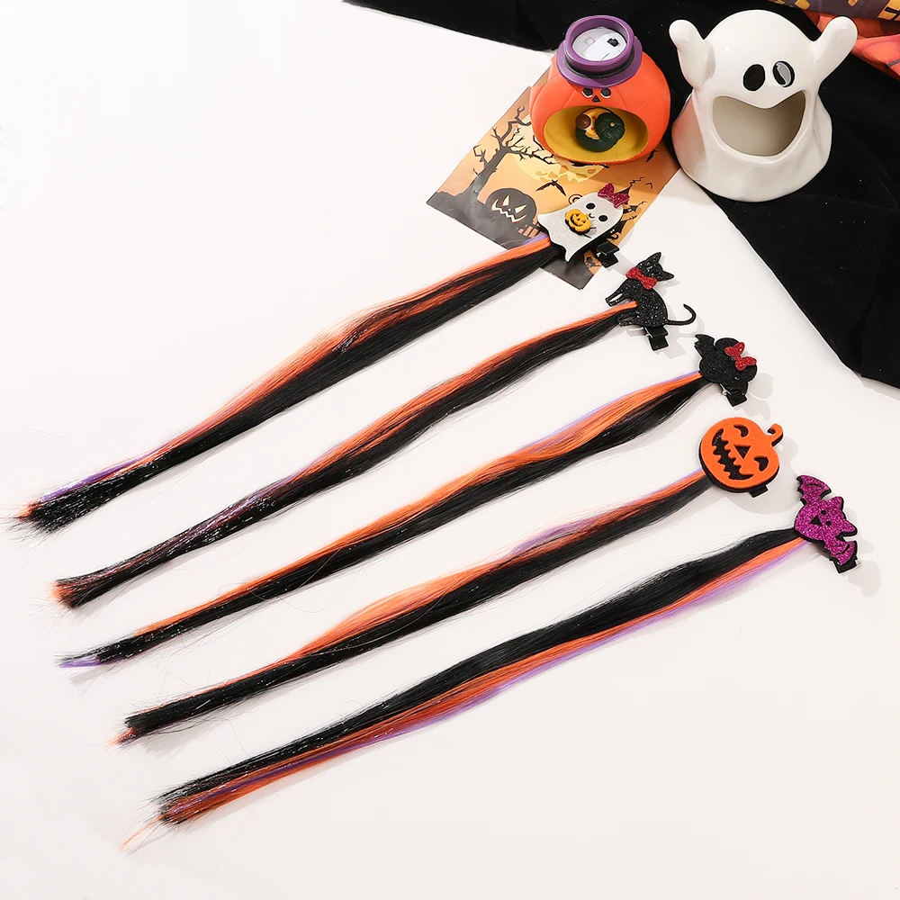 ハロウィンウィッグ カボチャヘアロープ バットヘアロープ ゴムバンド 編み込みヘア 女性用ヘアバンド ヘアアクセサリー