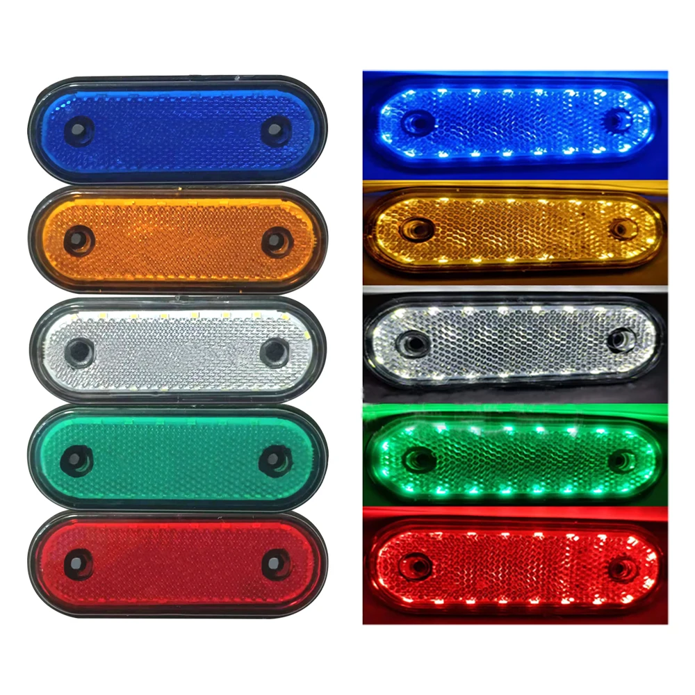 20 Beads LED Side Marker Light 12BV 24V Truck Clearance Lamp Tail Light Trailer Tractor Lorry Warning Parking Lamp with Bracket