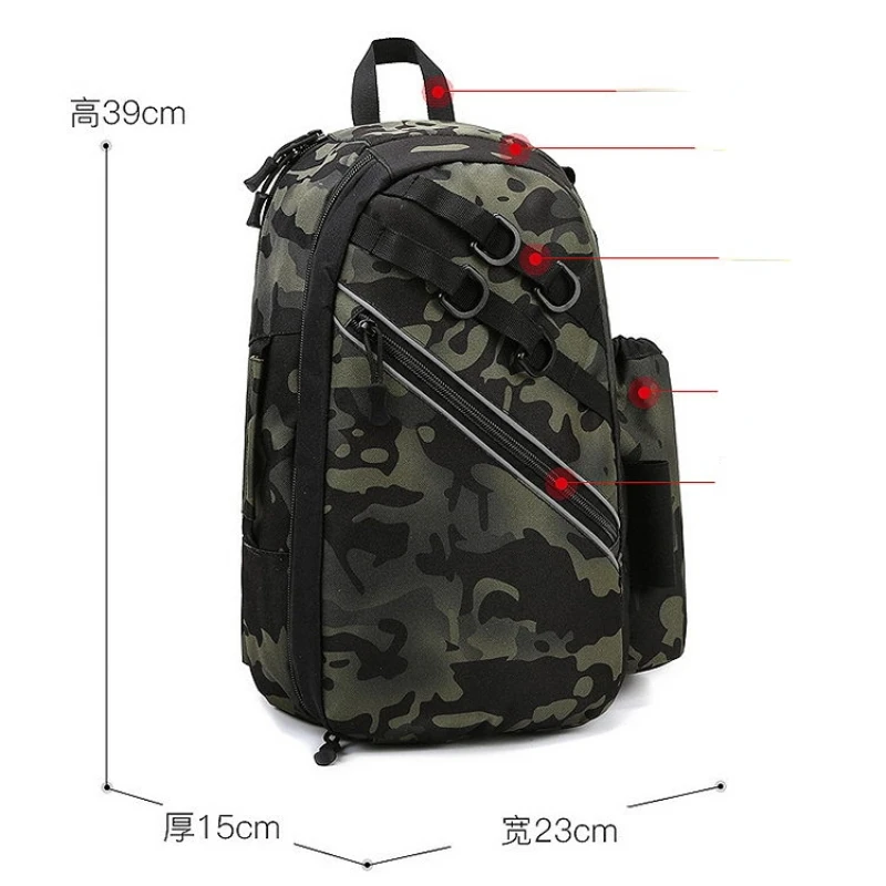 Chikage High Quality Camo Tactical Chest Bags Multi-functional Fishing Hunting Bags Outdoor Sports Climbing Camping Shoulder Bag