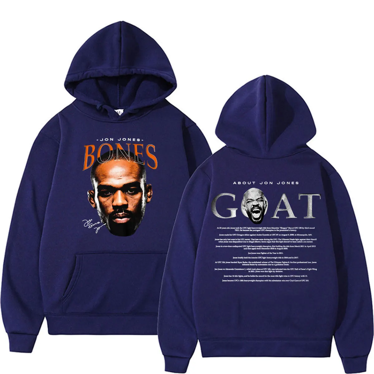 Limited about Jon Jones Bones Vintage Hoodies Men Women Violence Aesthetic Classic Sweatshirts Autumn/Winter High Quality Hoodie