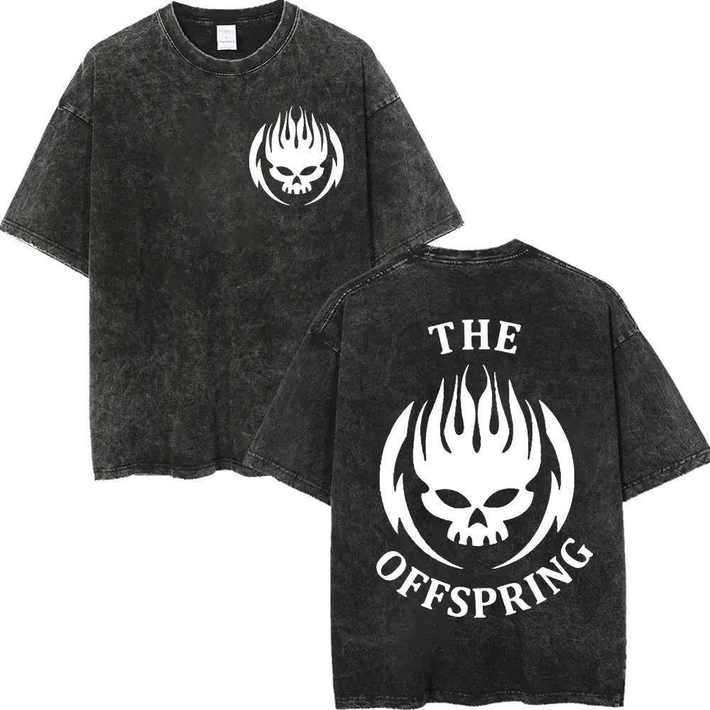 Vintage Washed The Offspring Supercharged Tour 2026 Graphic T Shirts Fashion Rock Punk T-shirt Men Women Casual Loose T-shirts