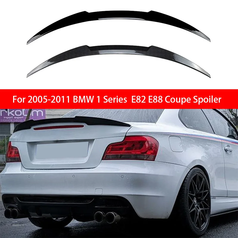 

For 2005-2011 BMW E82 E88 Coupe Rear Case Cover Line Case Cover Spoiler Bright Black Carbon Fiber Car Tail Adjustment Kit