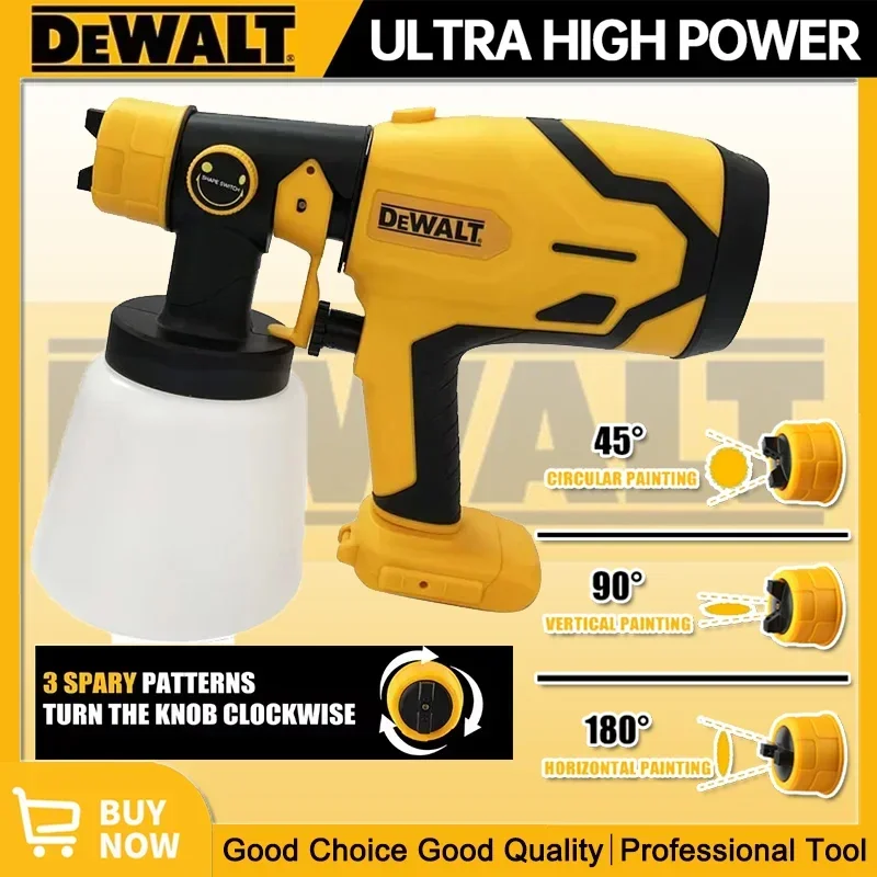 

Аккумуляторный электрический краскопульт Dewalt 20V, 800 мл, портативный распылитель краски, мощный инструмент для покраски мебели и авто, аэрограф