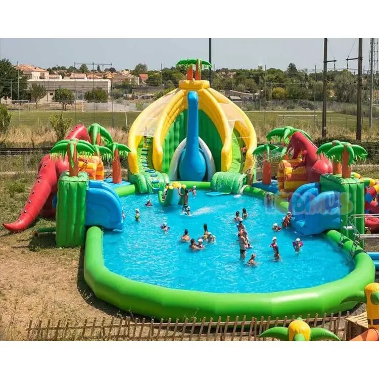 Inflatable water slide with pool Inflatable Water Park Slides For Kids and Adults