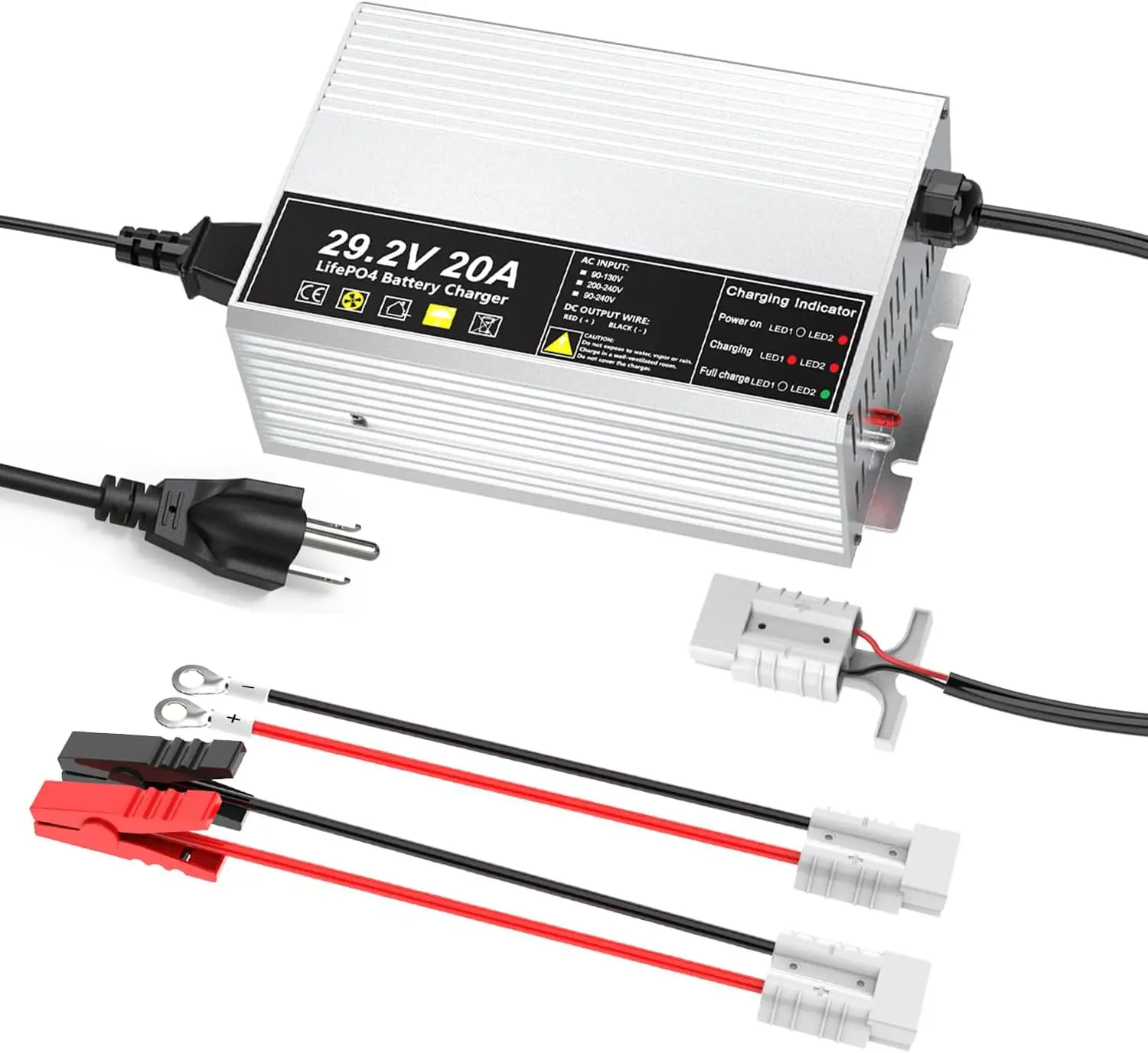29.2V 20A LiFePO4 Battery Charger 24V 20A Lithium Iron Phosphate Rechargeable Battery Charger