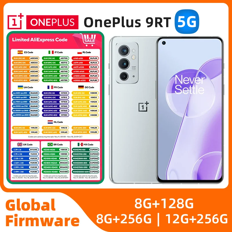 Телефон OnePlus 9RT 9R T 5G Global Rom, многоязычный, 8 ГБ, 128 ГБ, Snapdagon 888, 120 Гц, 6,62 дюйма, AMOLED, 65, искривления зарядки, б/у телефон