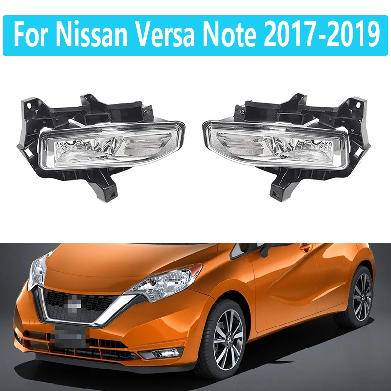 Fog Lights For Nissan Versa Note 2017-2019 Bumper Foglight Driving Fog Lamp Bezel Kit 261558995A 261508995A