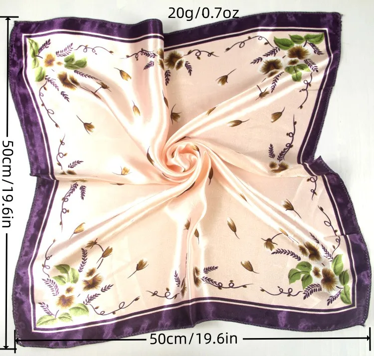 50*50cmFashion Women Square Head Scarf Wraps Scarves Ladies Printed Kerchief Neck Beautiful Scarf Shawl Comfortable