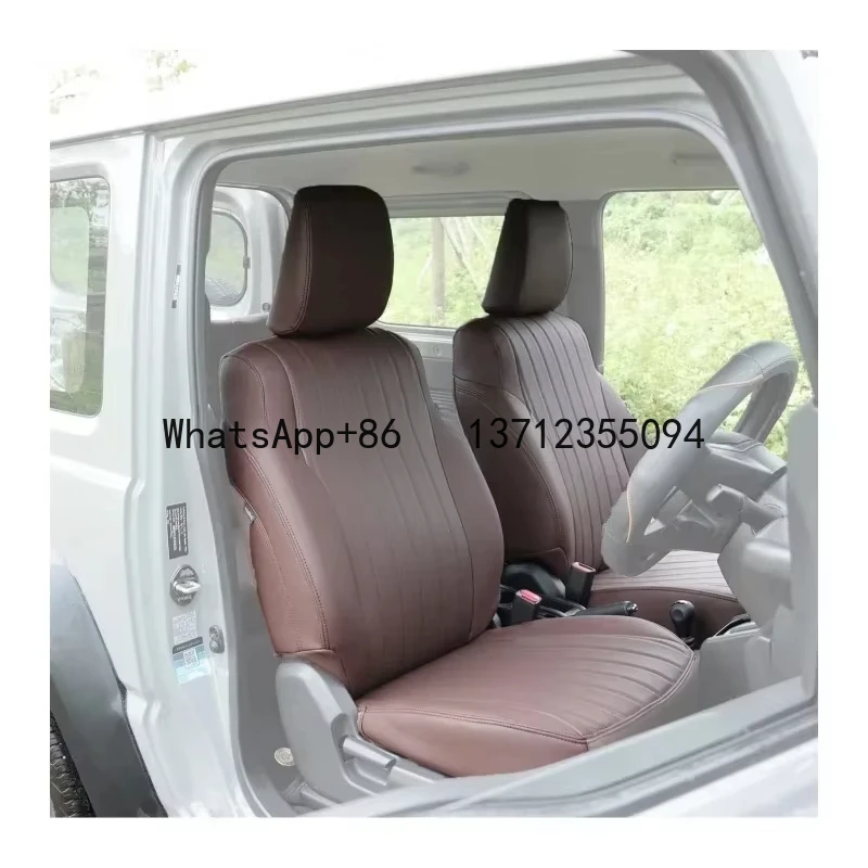 Brown Custom Car jimny interior accessories PU Leather seat cover Full Set for Suzuki Jimny 2018 2024 2023 JB64W JB74