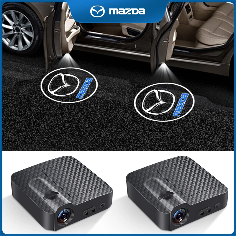 1/2Pcs LED Car Door Courtesy Lights Projector Lamp Accessories For Mazda 3 6 Atenza Axela Demio CX3 CX5 MP MS RX8 Car Goods