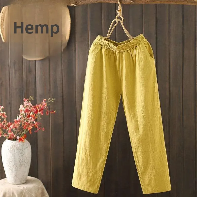 

Women's Cotton Linen Ankle-Length Pants Summer Thin New Cleanfit Sle Casual Pants Low Waist PVC Material Other Material 00%