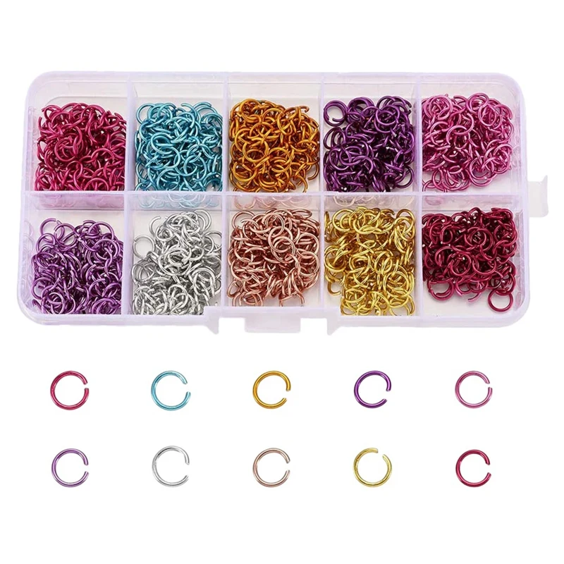 

1340Pcs / Box of Aluminum Wire Open Jump Ring 10 Colors Closed But Not Welded Ring, Used for Chain Jewelry A