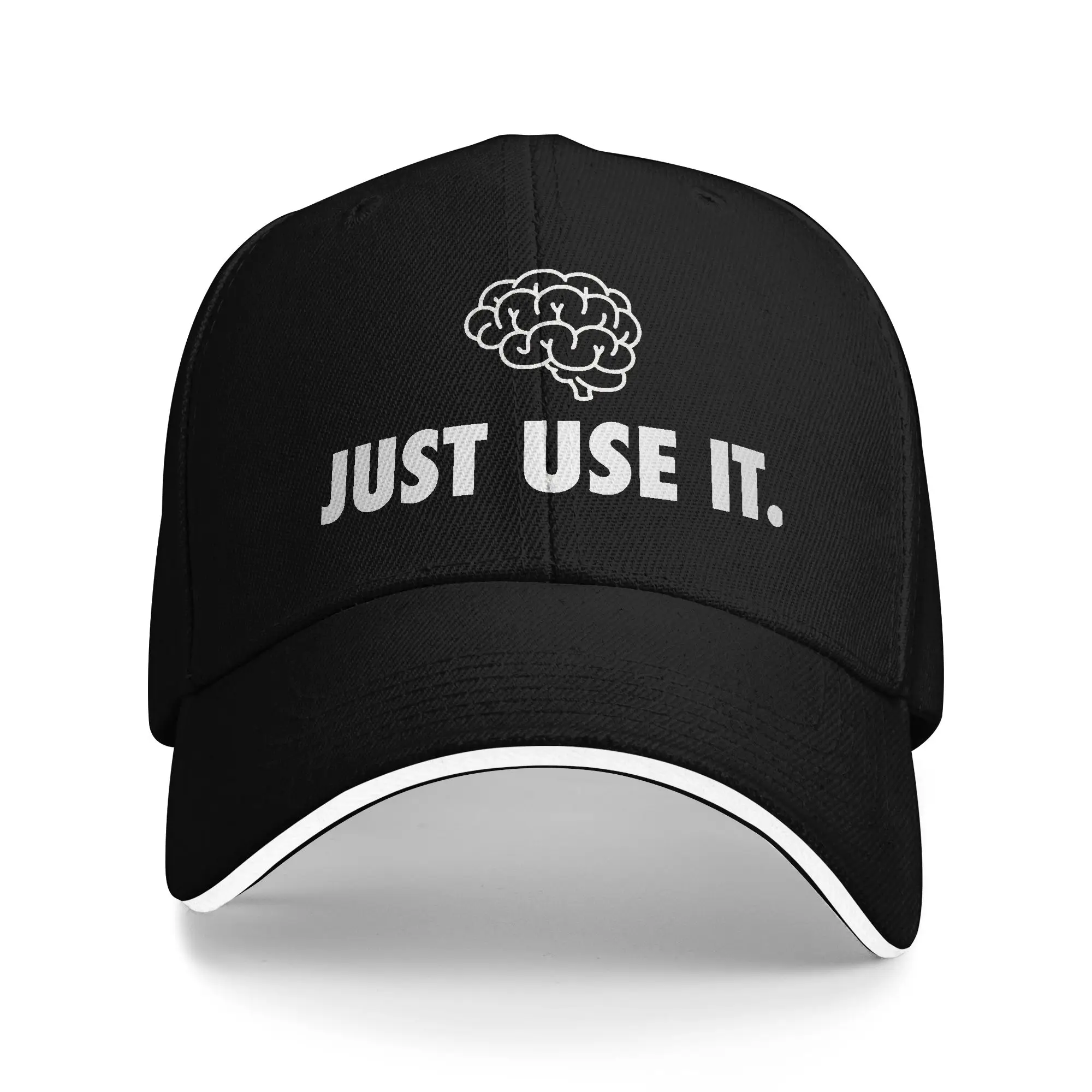 Unisex Just Use It Meme Sandwich Hat  , Fitted Baseball Cap Polyester Brain  Sun Hat Breathable Sun Hats Winter