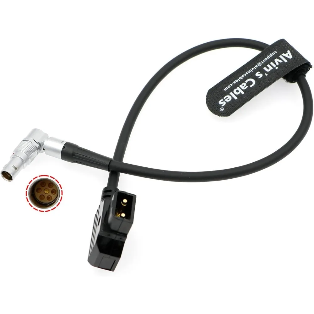 Alvin’s Cables Power Cable for Tilta Nucleus-M Motor Rotatable Right Angle 7 Pin Male to D-tap Power Cable 35CM| 13.8inches