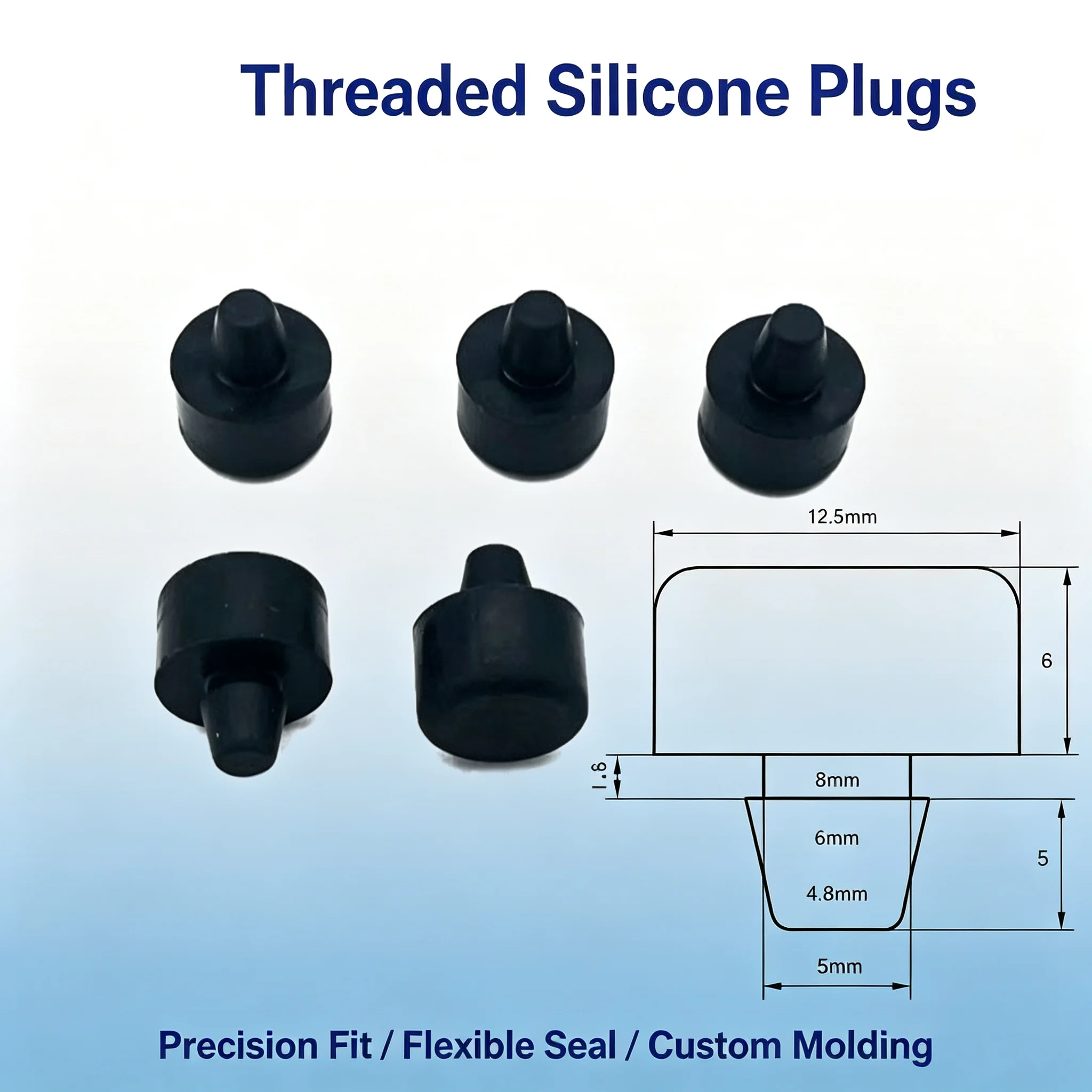 High-temperature resistant silicone plug, T-type sealing silicone plug, sealing silicone plug, silicone rubber plug, waterproof
