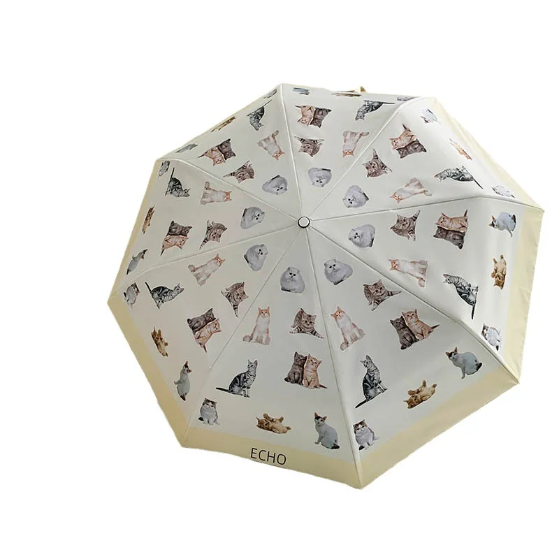 Sunshade folding umbrella,Wind and rain resistant,Super cute cat,Automatic Umbrella,UV resistant adult umbrella,Home furnishings