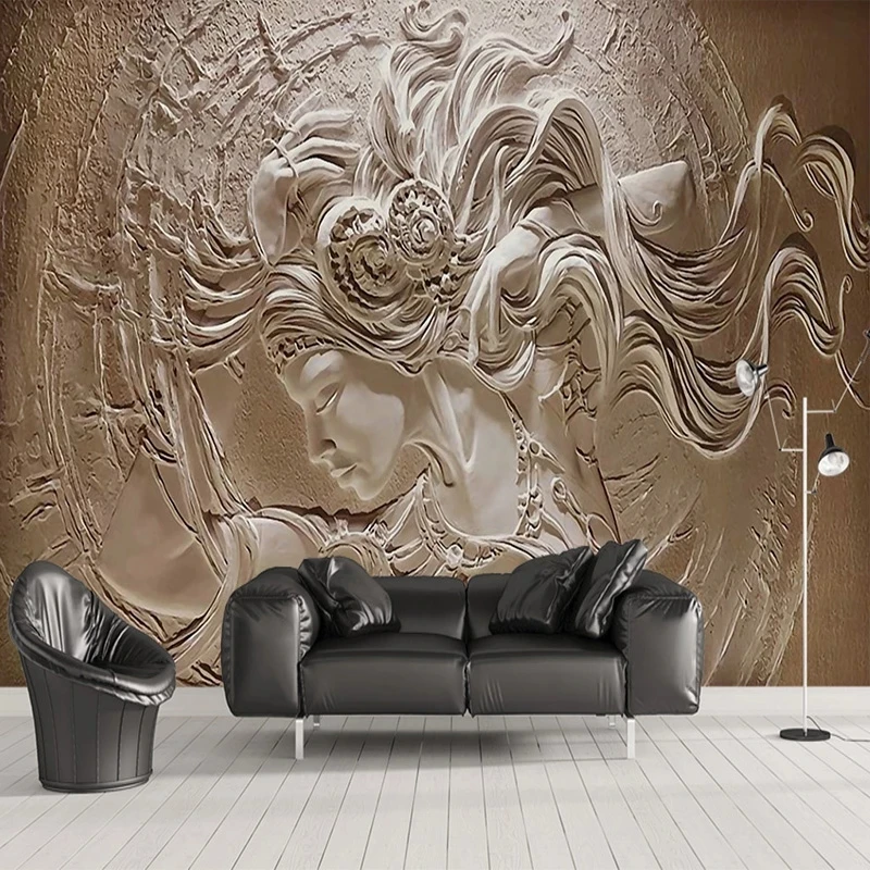 Customized Photo European 3D Relief Characters Sculpture Photo Wallpaper Mural Living room TV background wall bedroom restaurant