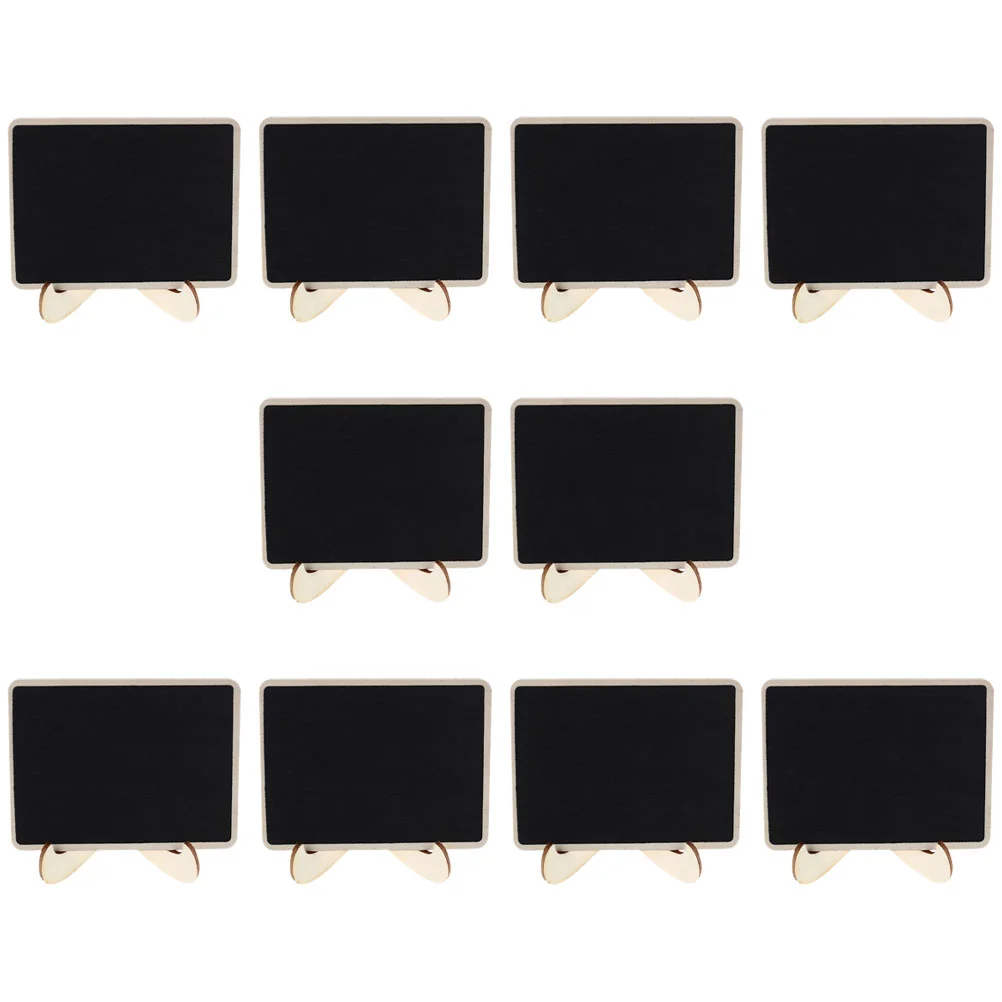 10 Pcs Small Wooden Blackboard Message Tabletop Chalkboard Sign Memo Writing Rectangle