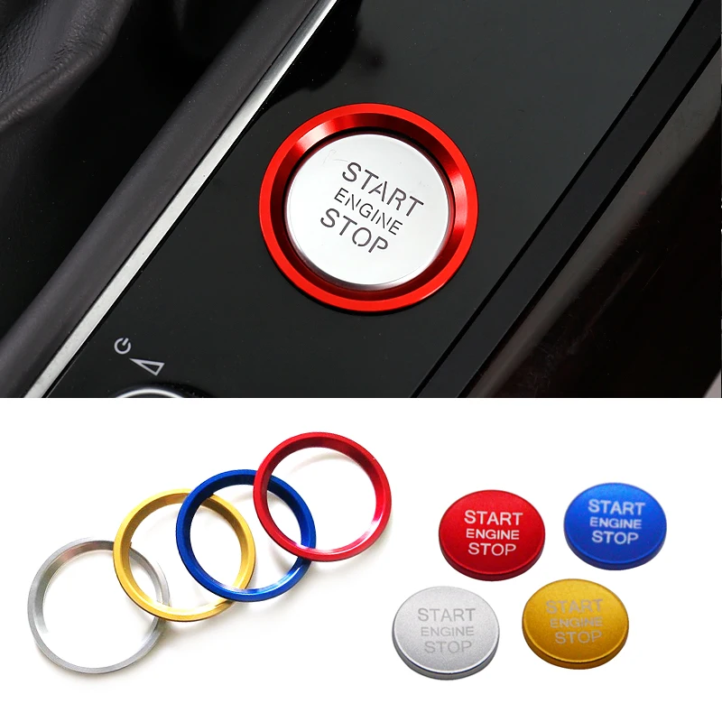 For Audi A4 B9 A5 A6 A7 C7 Q5 8R Aluminum Alloy Engine Start Stop Button Ring Cover Decorative Trim