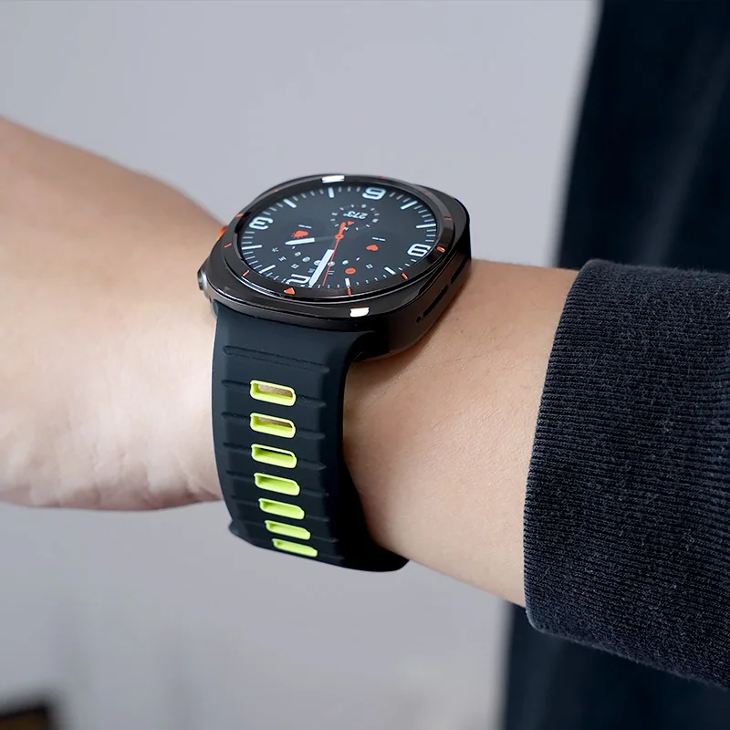 لساعة سامسونج جالاكسي 8 الترا 47 ملم حزام رياضي من السيليكون السائل المسامي لملحقات سامسونج جالاكسي 7 الترا #4