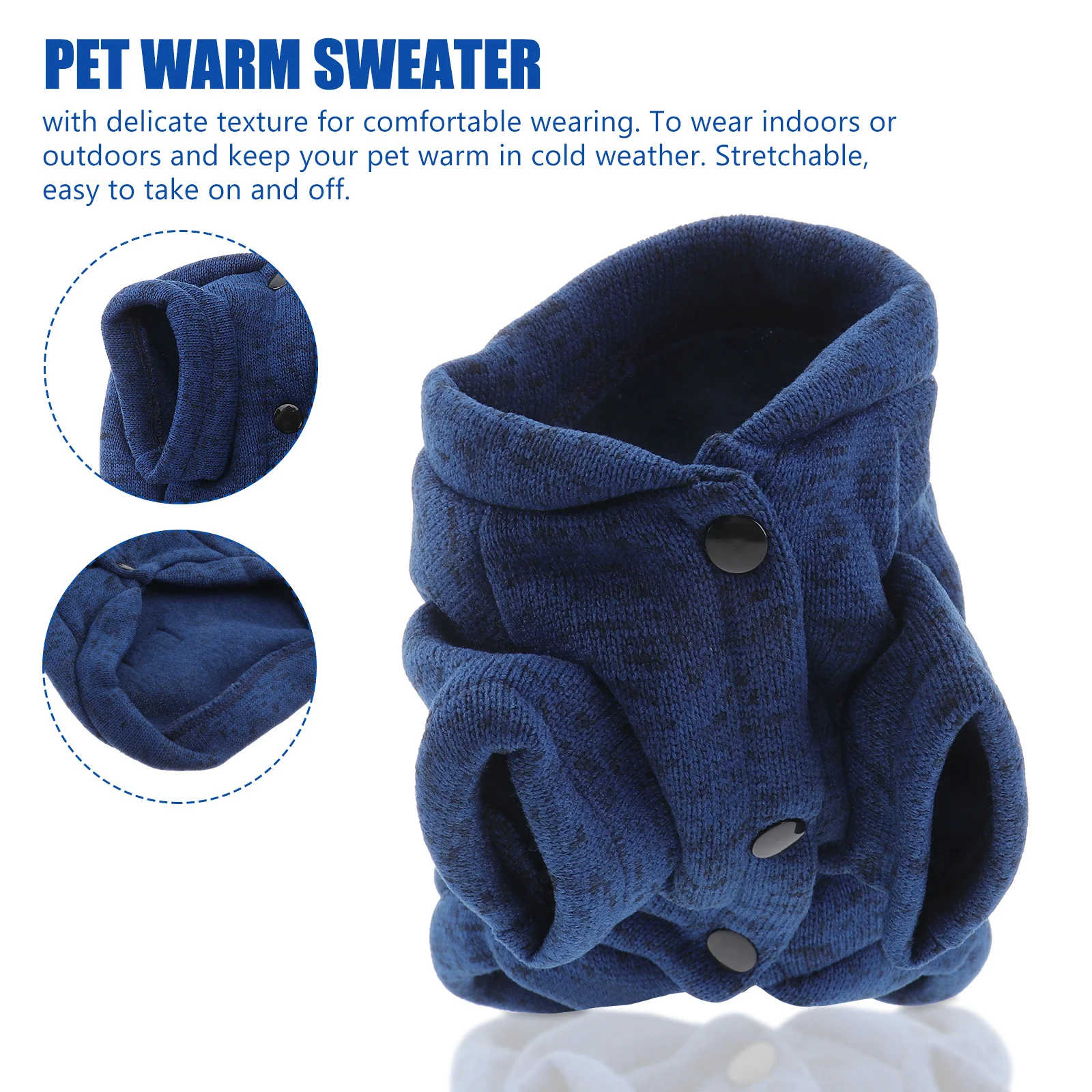

Pet Dog Puppy Sweater Knitted Warm Clothes Blue Size L Ideal for Walking Jogging Fashionable Design Comfortable