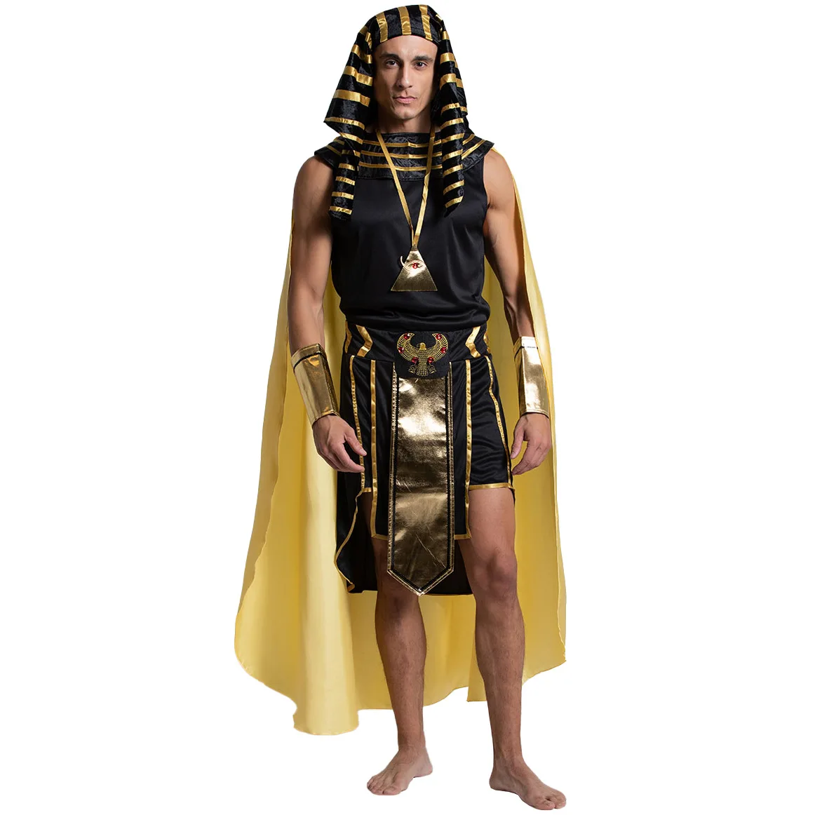 

Halloween Medieval Roman Egyptian Pharaoh Cosplay Costume Men Adult King Stage Show Party Dress up Clothes 2025
