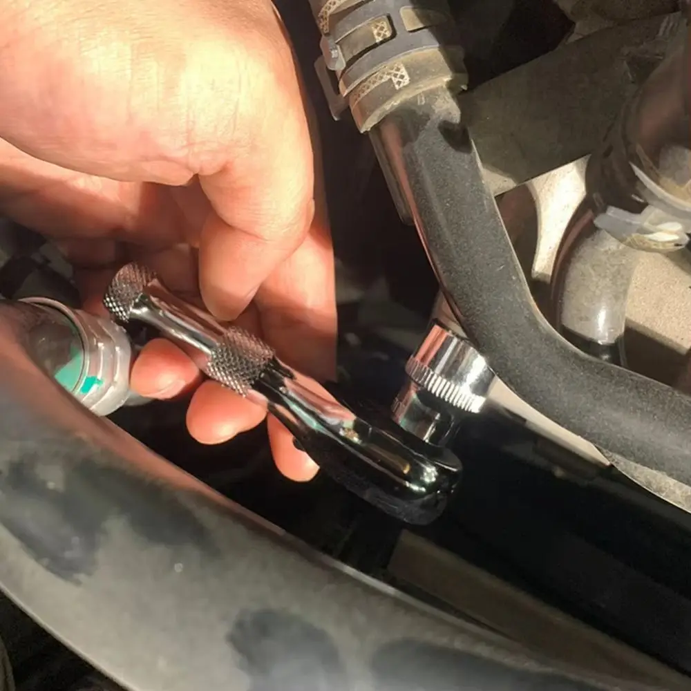 

Мини-ключ с трещоткой на 72 зубца, двусторонний торцевой ключ из хром-ванадиевой стали, быстросъемный, сильный крутящий момент