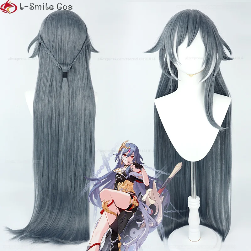 110cm Long Fu Hua Cosplay WigsWig Fu Hua Wig Cosplay Highlights White Heat Resistant Hair Halloween Wigs + Wig Cap