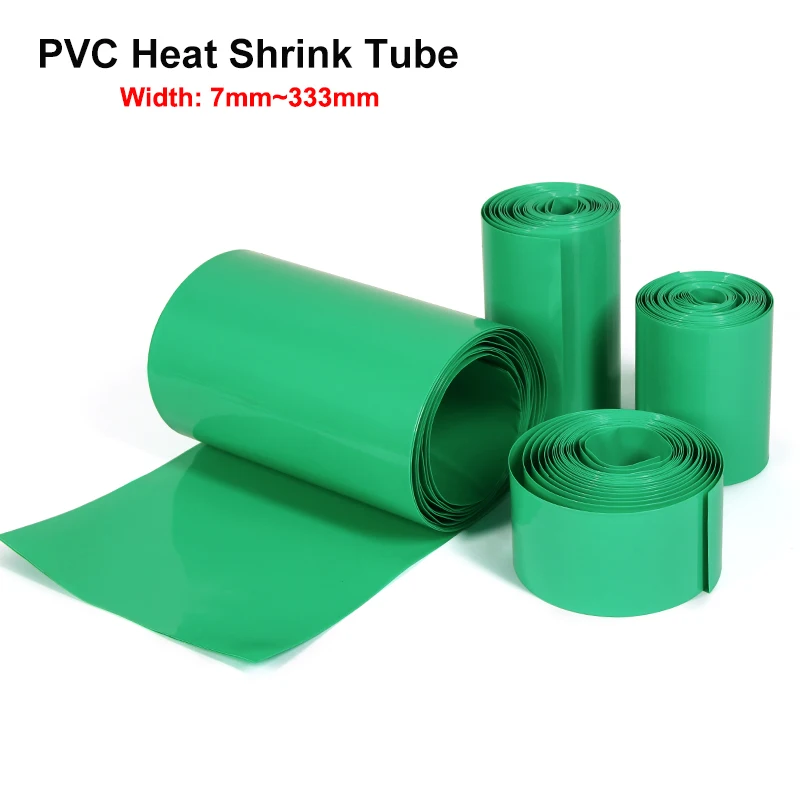 

1~20M Green 18650 Battery Pack Wrapping PVC Heat Shrink Tube 7~333mm Li-ion Heat Shrinkable Sleeve Sheath Film Wrap Cover Case