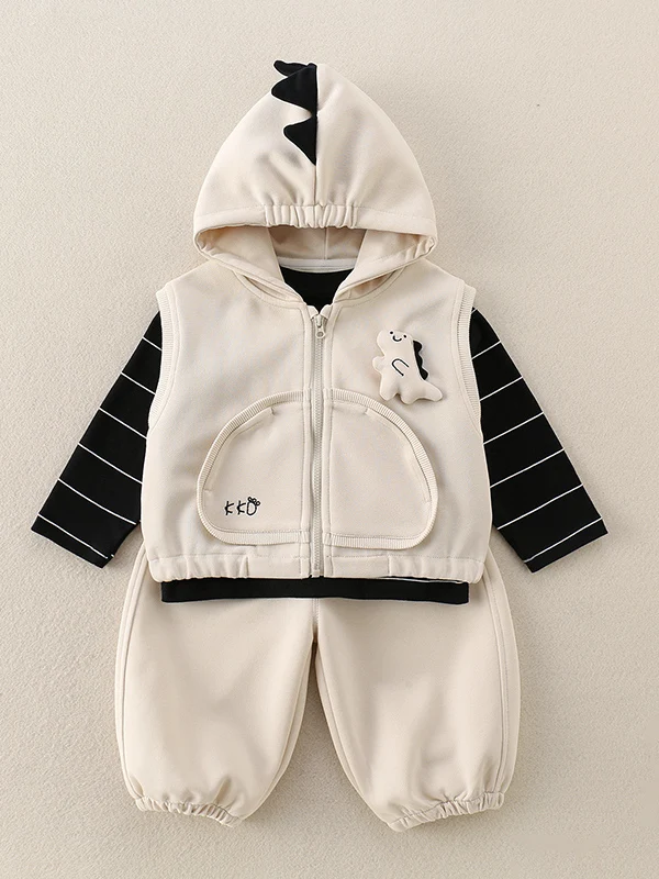 

Spring Autumn Baby Boy Outfit Trendy Clothes High Waist Long Pants Cotton Blend Boys Tee Piece Set New 2026 Sle