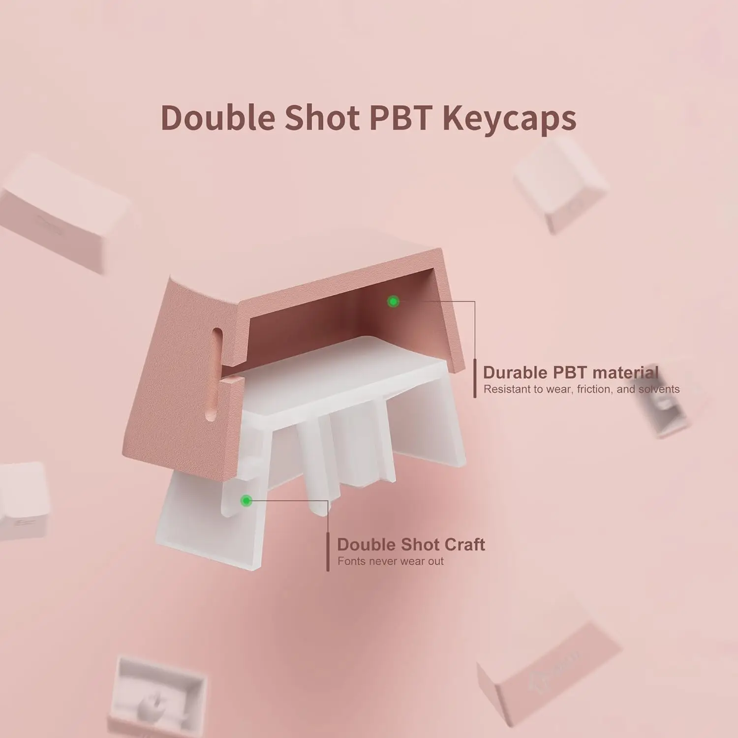 Imagem -05 - Duplo Tiro Brilhar Através de Keycaps Cereja Perfil Gradiente Rosa Impressão Lateral Pbt 137 Teclas para Interruptores mx