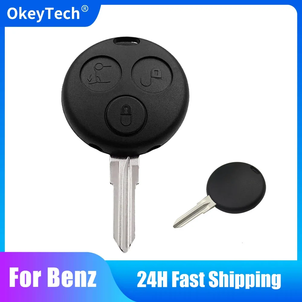 

OkeyTech For Benz Fob Case 3 Button With 2 Infrared Holes Car Key Shell for Mercedes Benz MB Smart City Fortwo Roadster 450