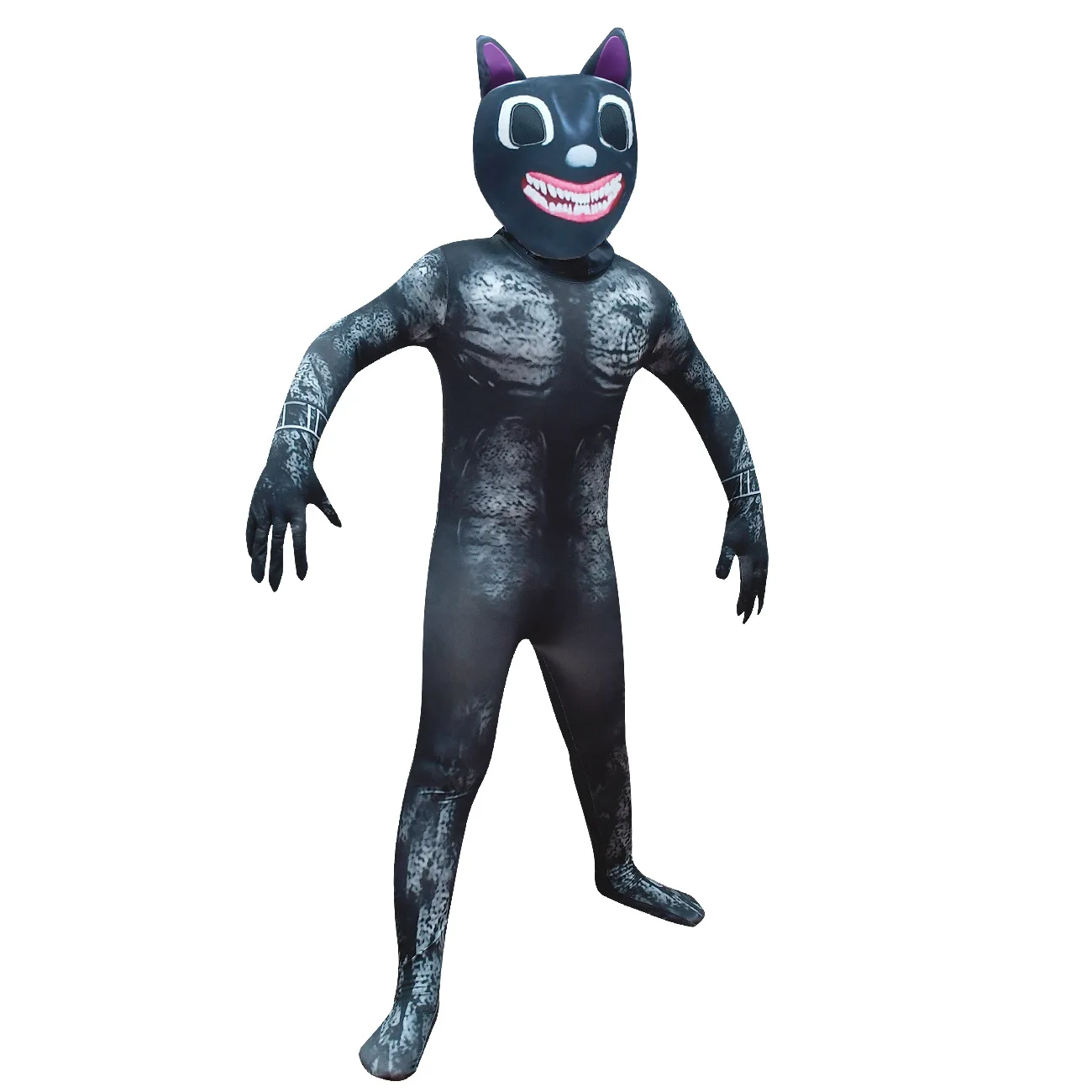 Fantasia Costume di Halloween per bambino Anime gatto nero Cosplay ragazzo ragazza tuta tuta cartone animato Disfrace festa di carnevale