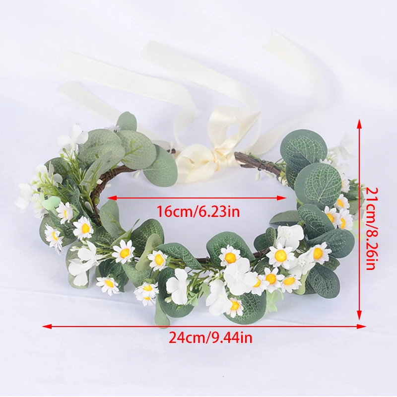 Spring Bohemian Flower Crowns For Women Girls Flower Headbands Bride Headpieces Floral Garland Wedding Wreaths Party Headwear