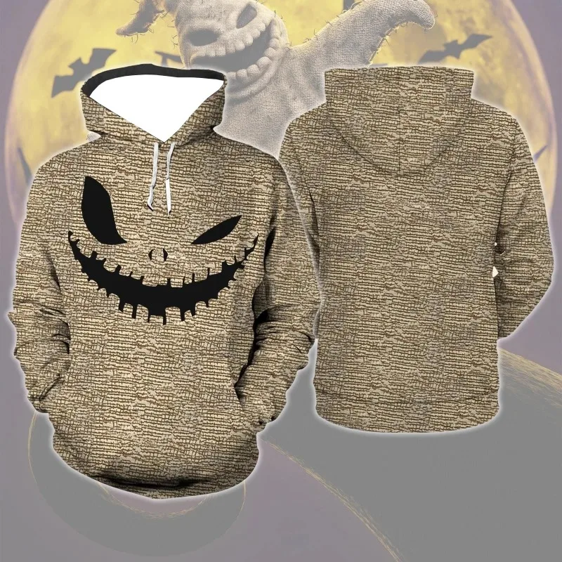 Oogie Boogie Hoodie The Nightmare Before Christmas 3D Print Pullover Hooded Sweatshirt Parents-kids Outfit Halloween Tops Unisex