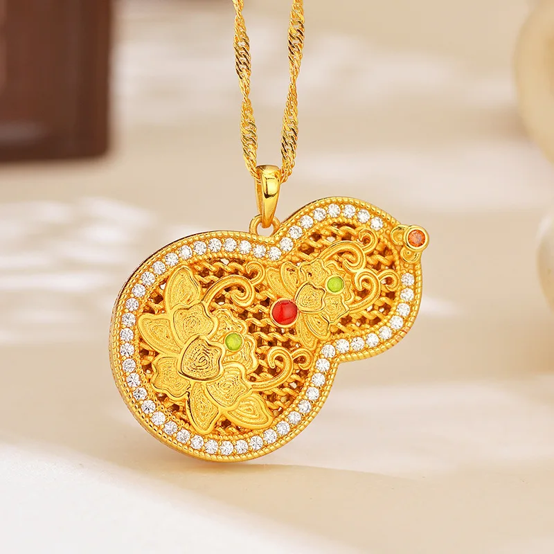 

Роскошное женское ожерелье из чистого золота 9999 карат с полой нитью из настоящего золота 9999 пробы