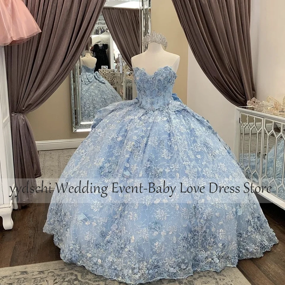 

15 years of age Quinceanera Dresses 2023 Blue Sweetheart Beading Appliques Ball Gown Birthday Formal Party Gown Robes De Soirée