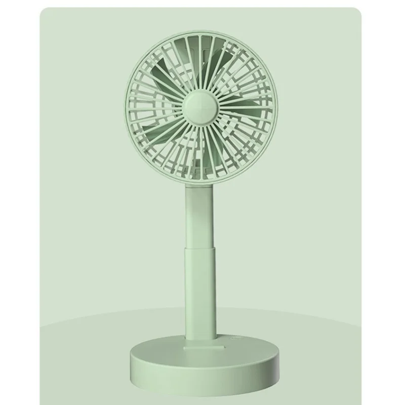 Folding Portable Telescopic USB Fan 3 Speeds Quiet Table Desk Fan Standing Fan For Bedroom Office Camping Travel Green