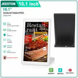 10.1 Inch Android 13 POS Termianal 4G+32G Vertical Screen Desktop Restaurant Menu Touch Display Customer Feedback Machine