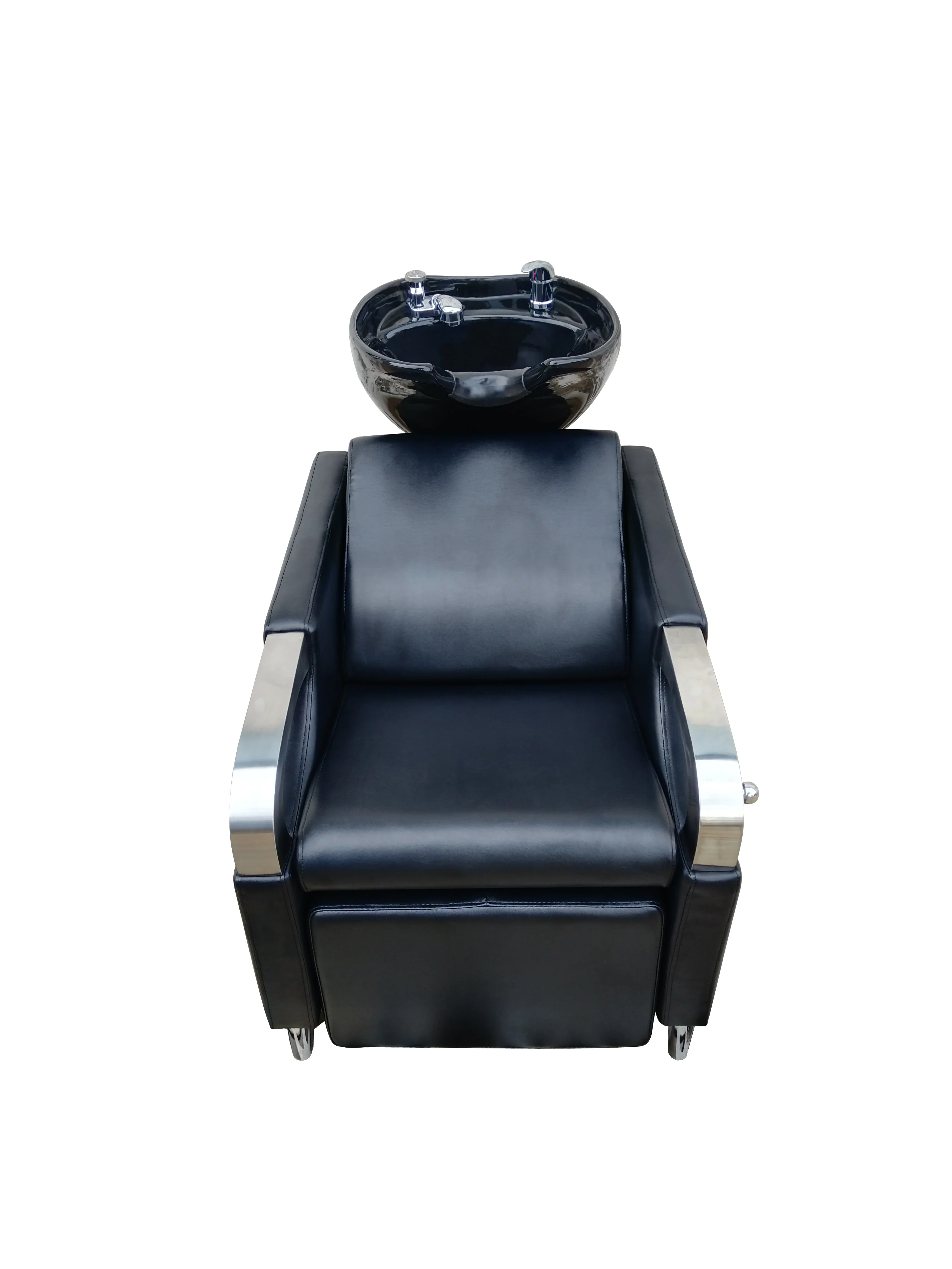 Black Barber Shop Furniture Backwash Shampoo Chair Hair Salon Washbasin and Bowl