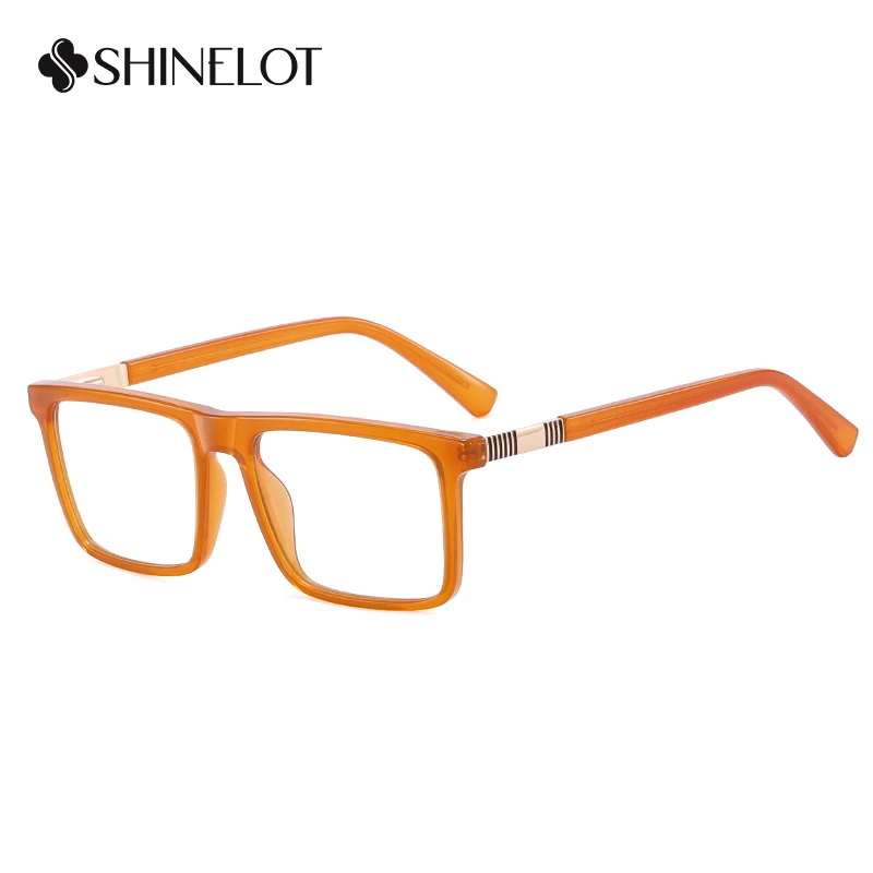 

93538 Tan Color Squre Men Eyeglasses Prescription Frame Science Geek Eye Protection Optical Glasses College Students Eyewear