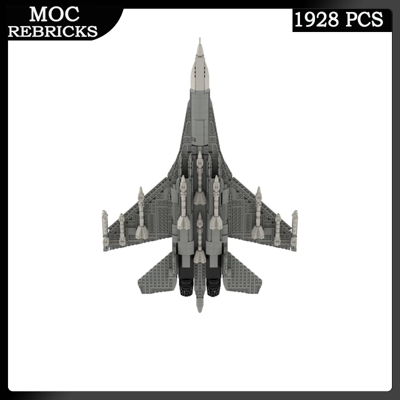 WW II Soviet Union Militarys Air Force Weapons Sukhoi Su-27 Fighter Bricks Toys MOC Building Blocks Airplane DIY Model Kid Gifts