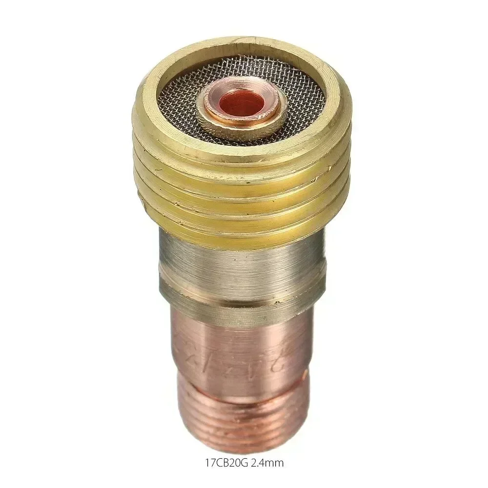 1 pçs pinças tig de bronze corpo lente gás 17cb20g conector com malha para tocha soldagem tig WP-17/18/26 tocha soldagem accessor