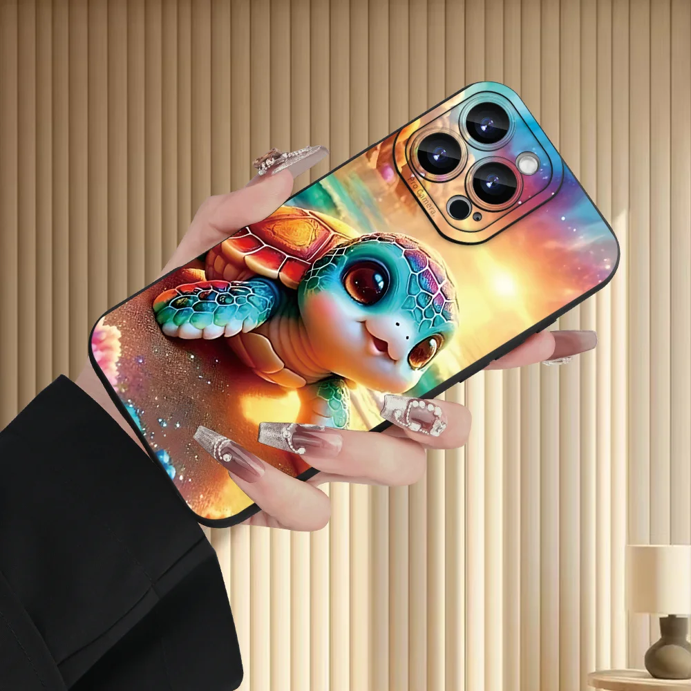 Popolare custodia per telefono con motivo tartaruga creativa, compatibile con iPhone17 16 15 14 13 12 11 Pro/Max Plus