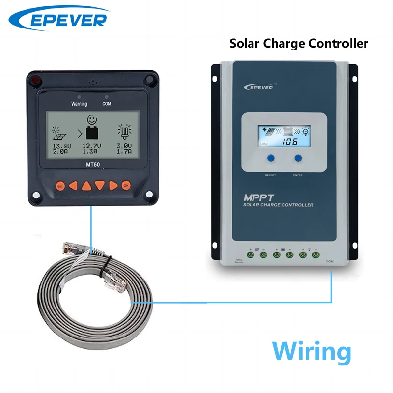 EPEVER MT50 Remote Meter Monitor and Set Data of Tracer-AN/BN TRIRON-N VS LS-B Series Solar Charge Controller LCD Display